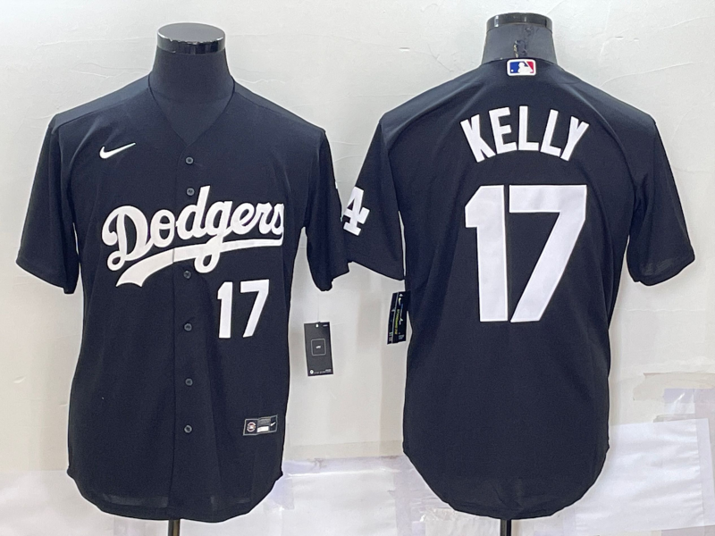 Men's Black Los Angeles Dodgers #17 Joe Kelly Cool Base Stitched Baseball Jersey